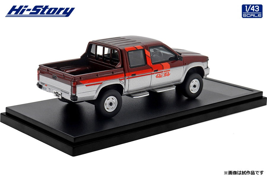 [ Back-order ] Hi-Story HS422RE2 1:43 NISSAN DATSUN 4WD Double Cab AD 1985 Dark Red Metallic Silver Metallic Two-Tone Resin model car