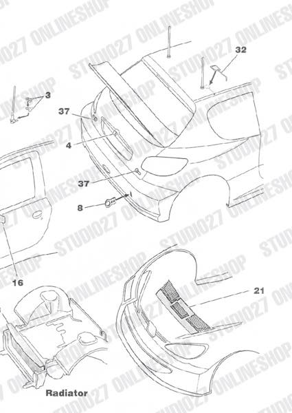 [ Back-order ] STUDIO27 FP24246 1:24 206 2002 Upgrade Parts for TAMIYA [Detail Up Parts]