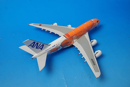 1:400 A380-800 ANA FLYING HONU Sunset Orange JA383A 04211 Phoenix airplane model