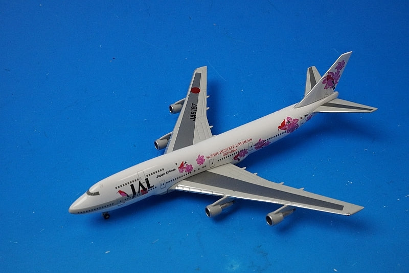 1:500 B747-300 JAL Super Resort Express Okinawa Resort Pink BJE2084 JALUX airplane model