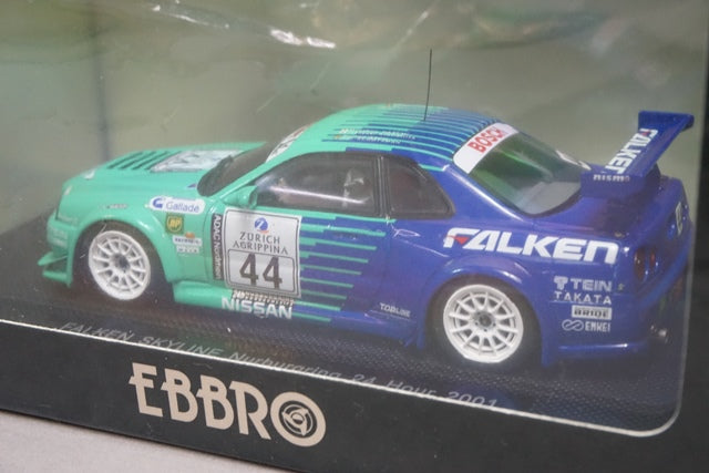 1:43 EBBRO 44480 FALKEN Skyline Nurburgring 24h 2001 #44 model car