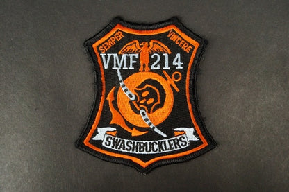 Patch USMC VMF-214 214th Fighter Squadron Swashbucklers without hook and loop