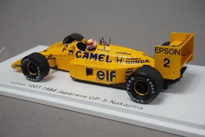 1:43 SPARK FS09 Racing On Lotus Honda 100T Japan GP Satoru Nakajima 1988 #2 CAMEL