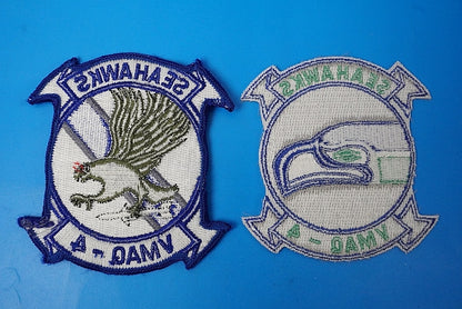 Patch USMC VMAQ-4 4th Electronic Tactical Attack Squadron Seahawks 2-piece set without hook and loop