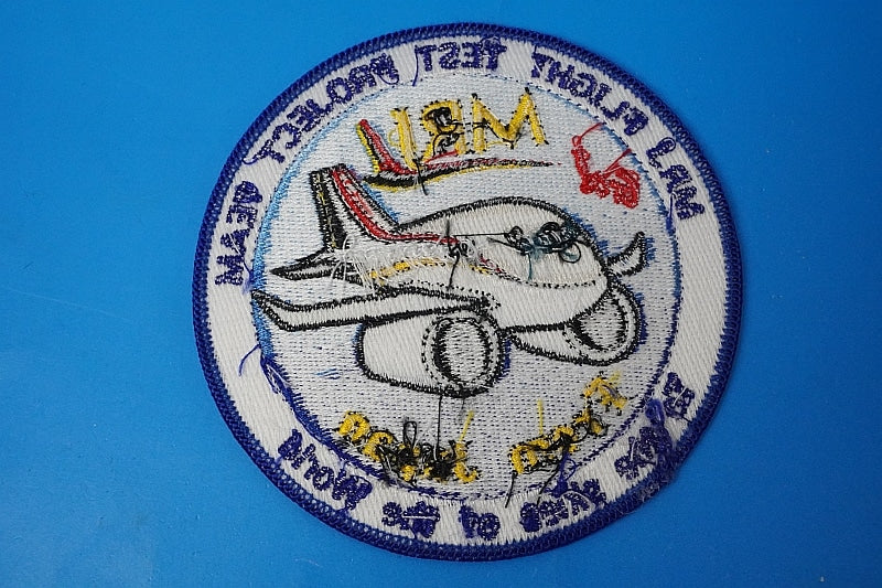 Patch Mitsubishi Aircraft MRJ FLIGHT TEST PROJECT TEAM Deformed without hook and loop
