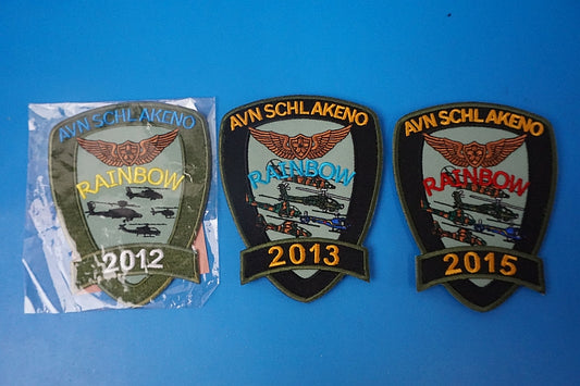 Patch JGSDF AVN SCHL Akeno Garrison RAINBOW 2012, 2013, 2015 Set of 3 without hook and loop