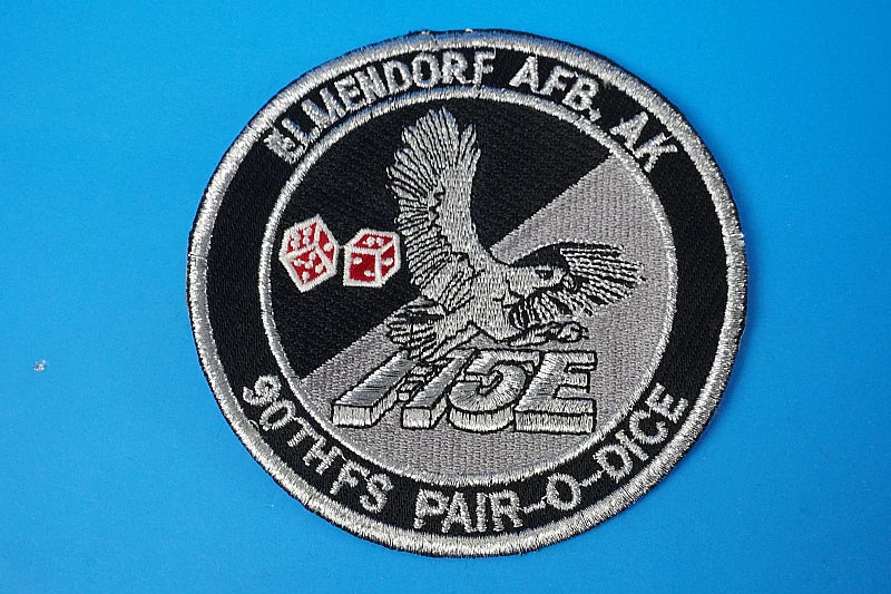 Patch USAF (United States Air Force) Elmendorf Air Force Base 90th Fighter Squadron FS PAIR - O-DICE (No Velcro)