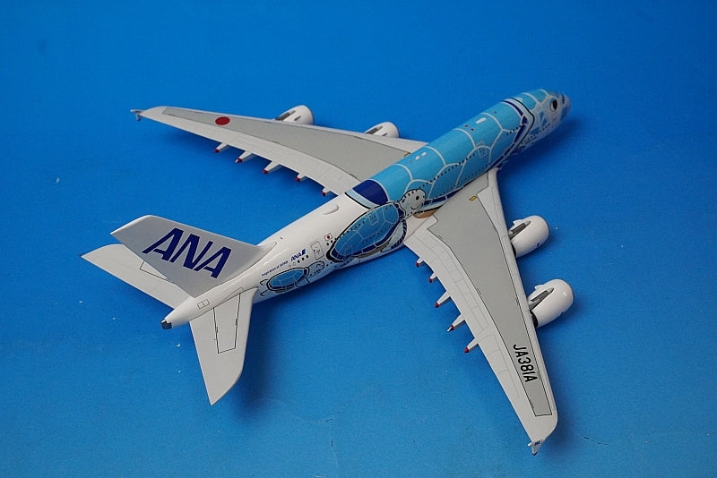 1:400 Boeing A380-800 ANA FLYING HONU ANA Blue JA381A WB4031 Aviation airplane model