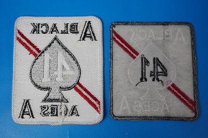 Patch USN F-14A VF-41 Black Aces Different sizes and colors Set of 2 without hook and loop