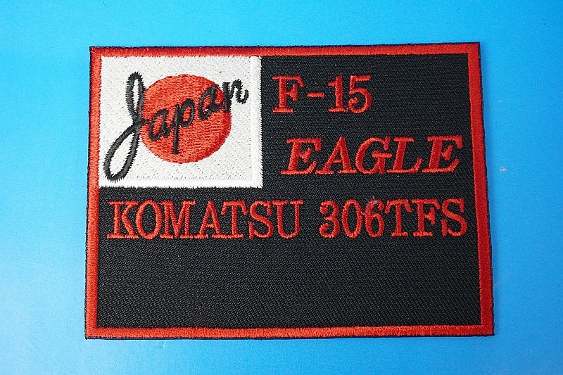 Patch JASDF F-15 Eagle 306th Squadron Komatsu Air Base Japan Square without hook and loop