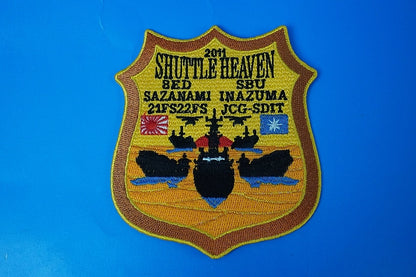 Patch JMSDF SHUTTLE HEAVEN 2011 DD-113 Sazanami DD-105 Inazuma without hook and loop