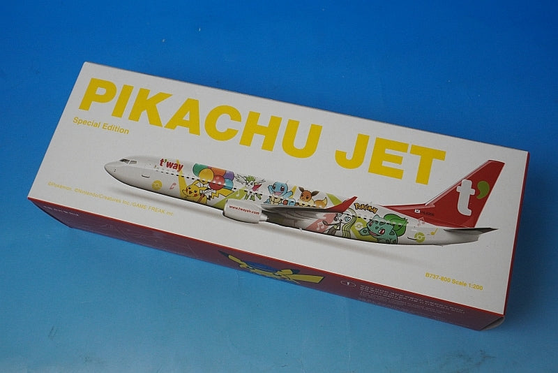 1:200 B737-800 T'way Pikachu Jet HL8306 T'way airplane model