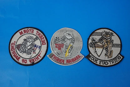 Patch USN F-14 Tomcat VF-154 Black Knights Desert Storm 3 Piece Set without hook and loop