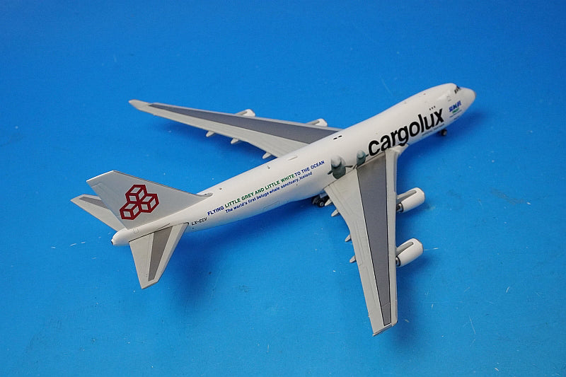1:400 B747-400 ERF Cargolux Sea Life Trust Livery Dolphin Livery LX-ECV XX4205 JC Wings airplane model
