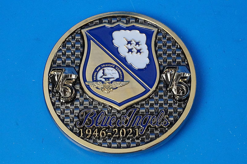 Challenge Coin US Navy Blue Angels F-18 75th Anniversary Coin