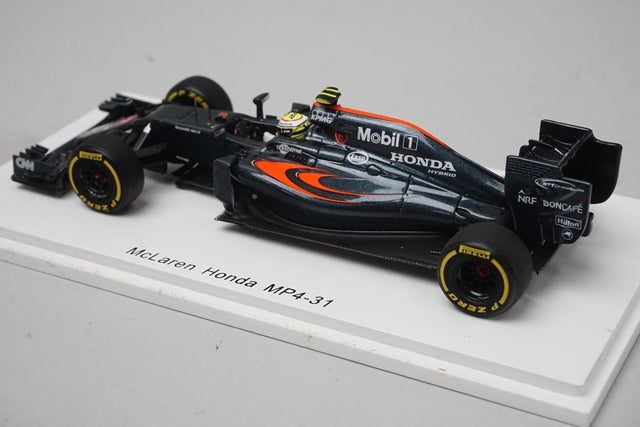 1:43 SPARK FS13 F1 Bulletin Bespoke McLaren Honda MP4-31 Abu Dhabi GP 2016 J.Button #22 Last Run