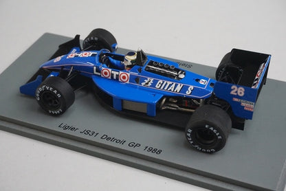 1:43 Spark S3969 Ligier JS31 Detroit GP 1988 #26 S.Johansson