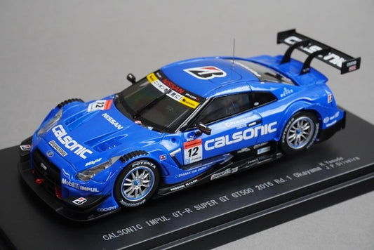 1:43 EBBRO 45381 Nissan Calsonic Impul GT-R Super GT500 Rd.1 Okayama 2016 #12 Hironobu Yasuda / J.P. Oliveira