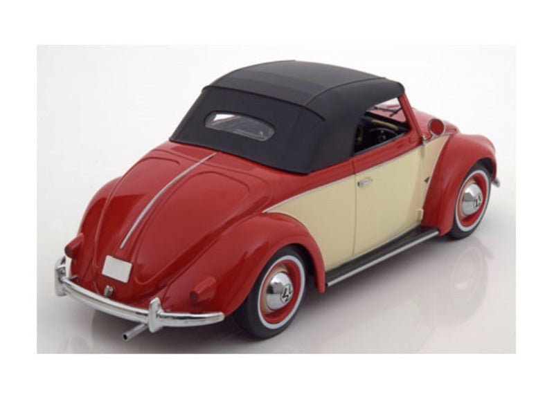 KKDC180111 KK scale 1:18 VW Volks Wagen Beetle Cabrio Hebmueller 1949 Red/Creme