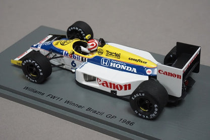 1:43 SPARK S7480 Williams FW11 Brazilian GP Winner 1986 #6 Nelson Piquet