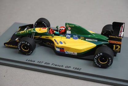 1:43 SPARK S5356 Lotus 107 6th France GP 1992 #12 model car