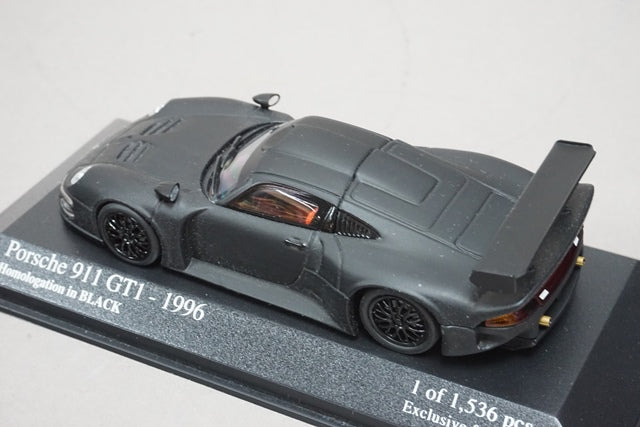 1:43 MINICHAMPS 433966693 Kyosho Homologation Black Series Porsche 911 GT1 1996