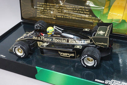 1:18 MINICHAMPS 540851892 Lotus Renault 97T Portuguese GP Winner A. Senna 1985 #12 JPS