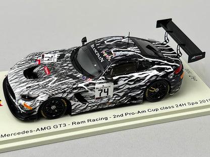 1:43 SPARK SB268 Mercedes AMG GT3 Ram Racing 2nd Pro-Am Cup class SPA 24h 2019 #74
