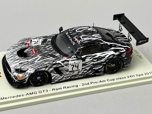 1:43 SPARK SB268 Mercedes AMG GT3 Ram Racing 2nd Pro-Am Cup class SPA 24h 2019 #74