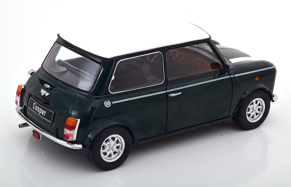 KKDC120051L KK scale 1:12 Mini Cooper 1990 Dark Green White LHD model car