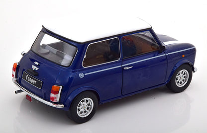 KKDC120053L KK scale 1:12 MINI COOPER 1990 Blue Metallic/White LHD