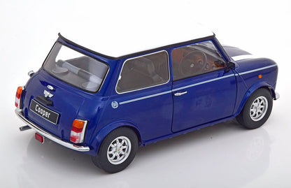 KKDC120053R KK scale 1:12 MINI COOPER 1990 Blue Metallic/White RHD