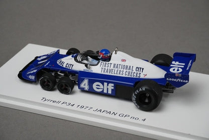 1:43 SPARK ROMU038 Tyrrell P34 1977 Japan GP P.Depailler #4 model car