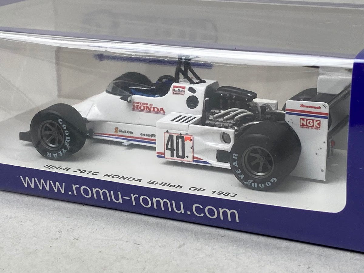 1:43 SPARK ROMU030 Spirit 201C Honda British GP 1983 S.Johansson Honda F1 Return Race