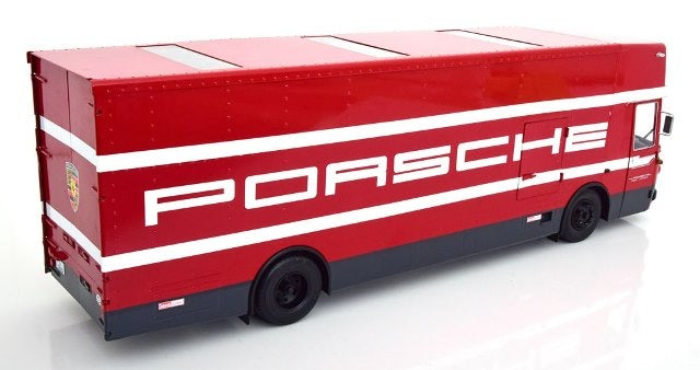 CMR149 CMR 1:18 Mercedes O317 Porsche Racetransporter Red/White