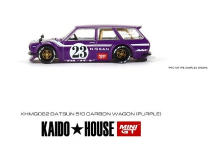 KHMG062 TSM MINI-GT 1:64 Nissan Datsun KAIDO 510 Wagon Carbon Fiber V1 RHD