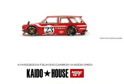 KHMG063 TSM MINI-GT 1:64 Nissan Datsun KAIDO 510 wagon carbon fiber V2 RHD