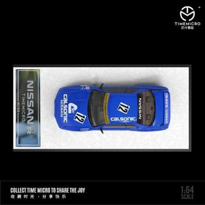 TM Time Micro 1:64 Nissan Skyline GT-R GTR R32 Calsonic Blue Hood opening/closing