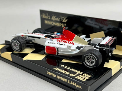 1:43 MINICHAMPS 400030116 B･A･R Honda 005 Japanese GP 2003 #16 T.Sato model car