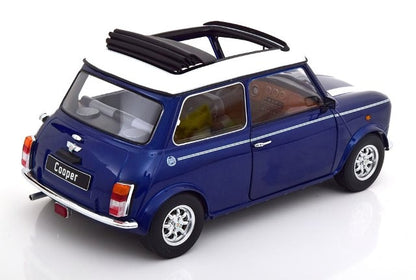 KKDC120073L KK scale 1:12 MINI COOPER Sunroof Blue Metallic/White LHD