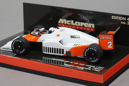 1:43 MINICHAMPS 530854302 McLaren MP4/2B TAG Turbo Shell A.Prost #2 White Orange