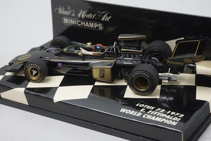 1:43 MINICHAMPS 430720008 LOTUS 72 World Champion 1972 E.Fittipaldi #8 Black x Gold