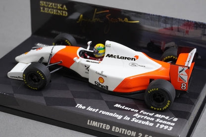 1:43 MINICHAMPS 539934308 McLaren Honda MP4/8 Suzuka 1993 Last Run #8 A.Senna