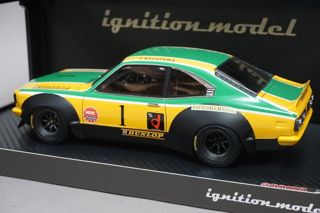 1:18 ignition model IG2027 Mazda Savanna S124A Racing Yellow / Green