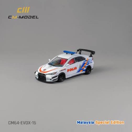 CM64-EVOX-15 CM-MODEL 1:64 Mitsubishi Lancer Evo X Malaysia Limited Police Car