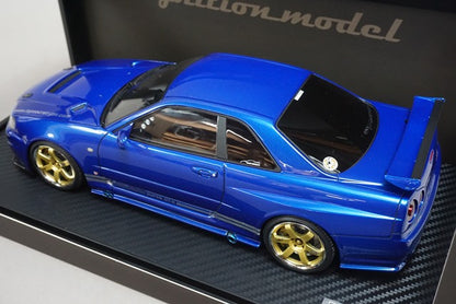 1:18 ignition model IG1472 Nissan TOP SECRET GT-R BNR34 Blue model car