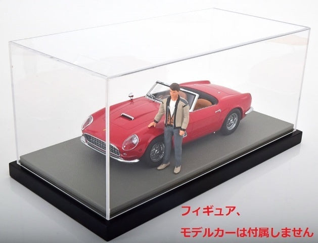 JC-L18GR Jewel Cases 1:18 Scale Acrylic Display Case with Leather Base (Size: Approx. 35.5 x 17 x 15.8cm) Gray