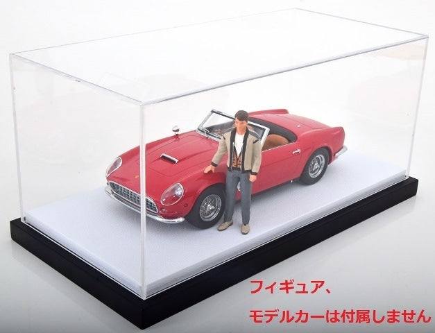 JC-L18WH Jewel Cases 1:18 Scale Acrylic Display Case with Leather Base (Size: Approx. 35.5 x 17 x 15.8cm) White