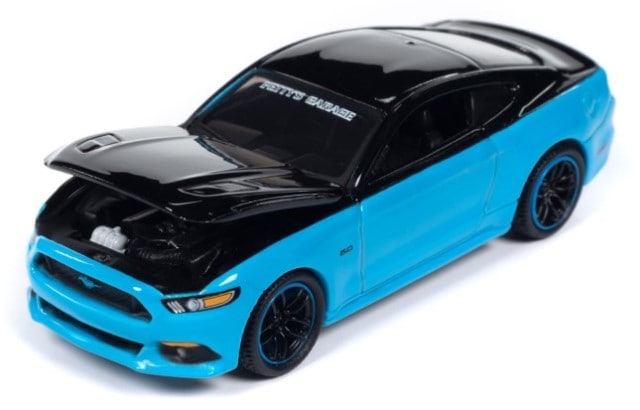 AWSP151A AUTOWORLD 1:64 2015 Petty Garage Mustang GT Petty Blue/Gloss Black