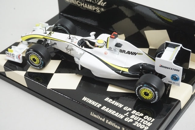 1:43 MINICHAMPS 400090322 Brown GP BGP 001 Bahrain GP 2009 J. Button #22 model car